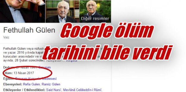 Fethullah Gülen'in ölüm tarihi; Google Gülen'i gömdü