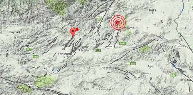 Son Depremler, Erzurum Şenkaya'da deprem; 3.3
