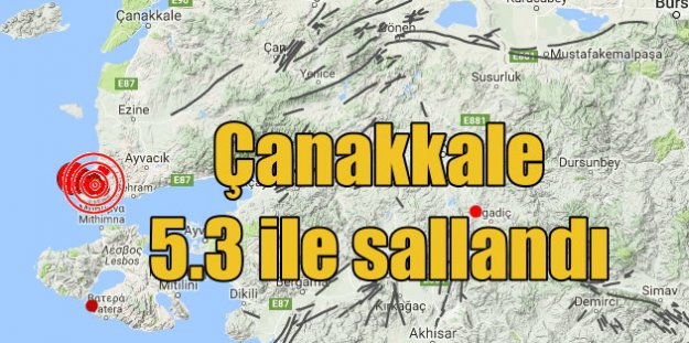 Çanakkale'de deprem, 5.3 Çanakkale'yi salladı