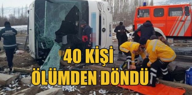Sivas'ta kaza; Otobüs devlirlid, 40 yaralı 1 ölü var