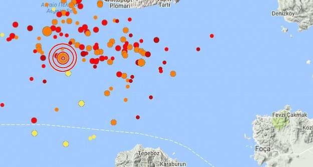 Ege'de deprem,4.2 ile sallandı
