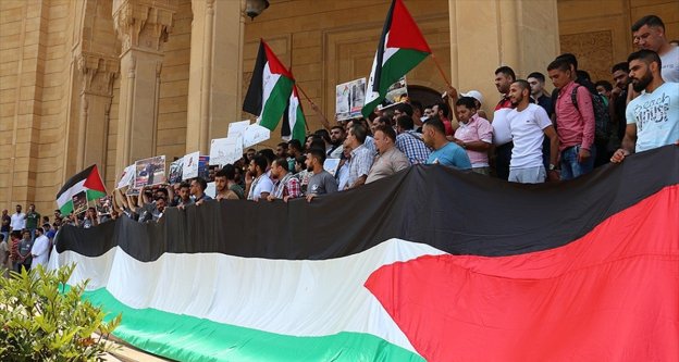 İsrail'in Mescid-i Aksa'ya yönelik ihlalleri Lübnan'da protesto edildi