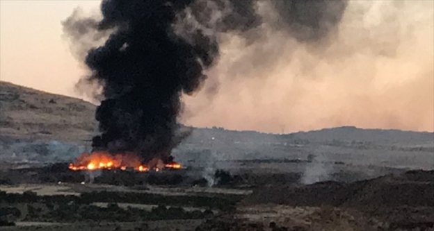 Kilis'te askeri alanda yangın