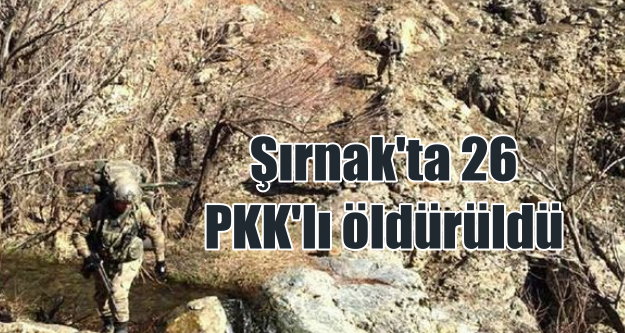 Şırnak'ta PKK'ya şok baskın: 26 terörist öldürüldü