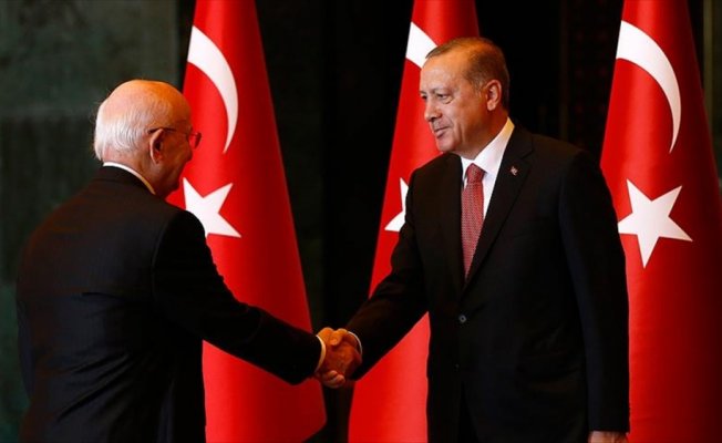 Cumhurbaşkanı Erdoğan, Cumhurbaşkanlığı Külliyesi'nde kutlamaları kabul etti