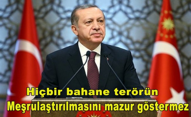 Cumhurbaşkanı Erdoğan: Hiçbir bahane terörün meşrulaştırılmasını mazur göstermez