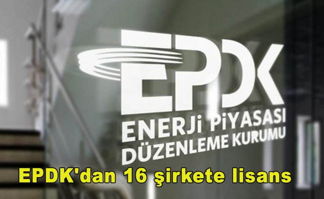 EPDK'dan 16 şirkete lisans
