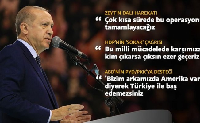 Cumhurbaşkanı Erdoğan: Milli mücadelede karşımıza çıkanı ezer geçeriz