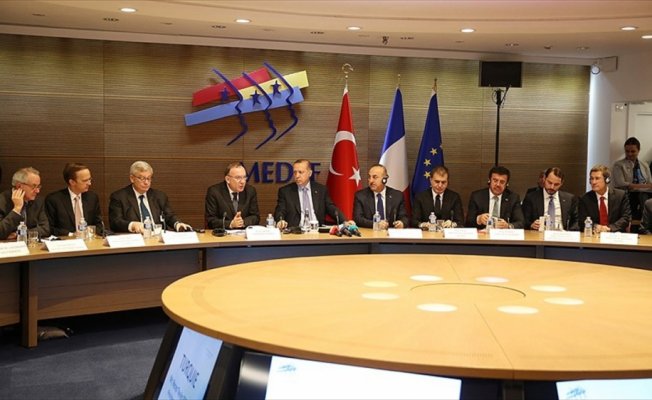 Erdoğan Paris'te iş dünyası temsilcileriyle buluştu