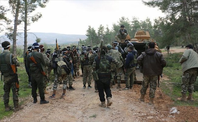 Afrin'de ele geçirilen terör kampındaki çatışmayı AA görüntüledi