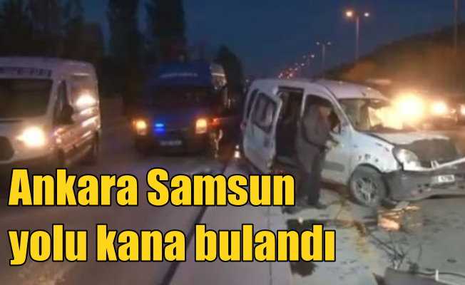 Ankara Samsun yolunda feci kaza; Yaralı çocuklar var