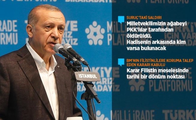 Erdoğan ; Suruç hadisesinin arkasındakiler mutlaka bulunacak