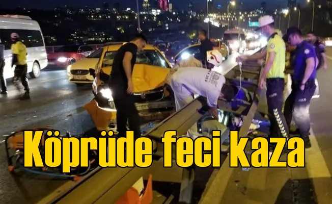 Köprüde feci kaza, İstanbul trafiği kilitlendi