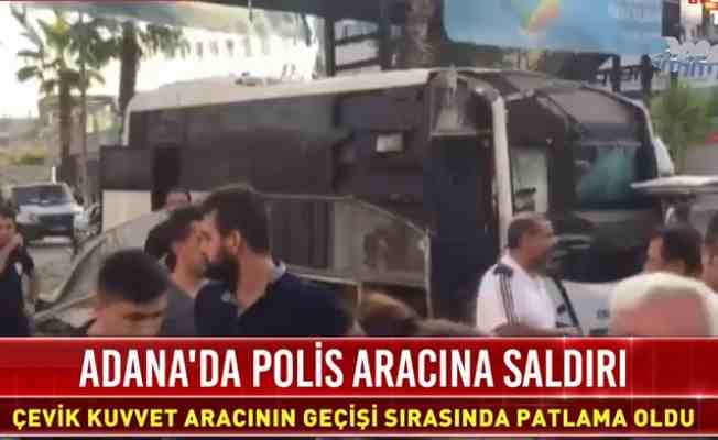 Adana'da polis aracına bombalı saldırı 
