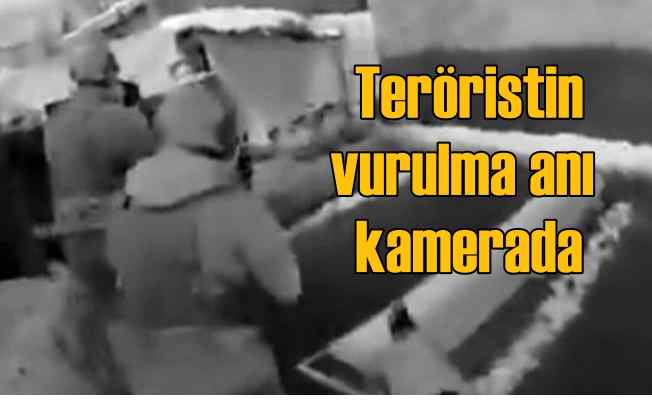 PKK'lı teröristin vurulma anı kamerada