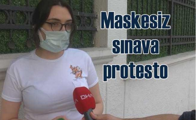 Maskesiz ALES sınavını protesto ederek çıktı