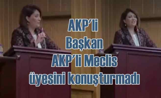 AKP'li başkan, AKP'li Meclis üyesinin konuşmasını engelledi