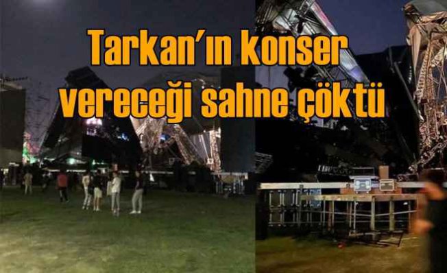 Tarkan'ın İzmir'de vereceği konser sahnesi çöktü