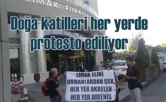 Limak Holding'e kendi lüks oteli önünde protesto eylemi