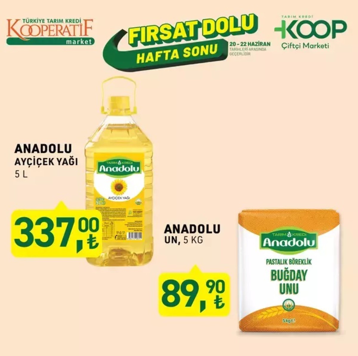 22-23 Haziran tarihli Tarım Kredi indirim kataloğu