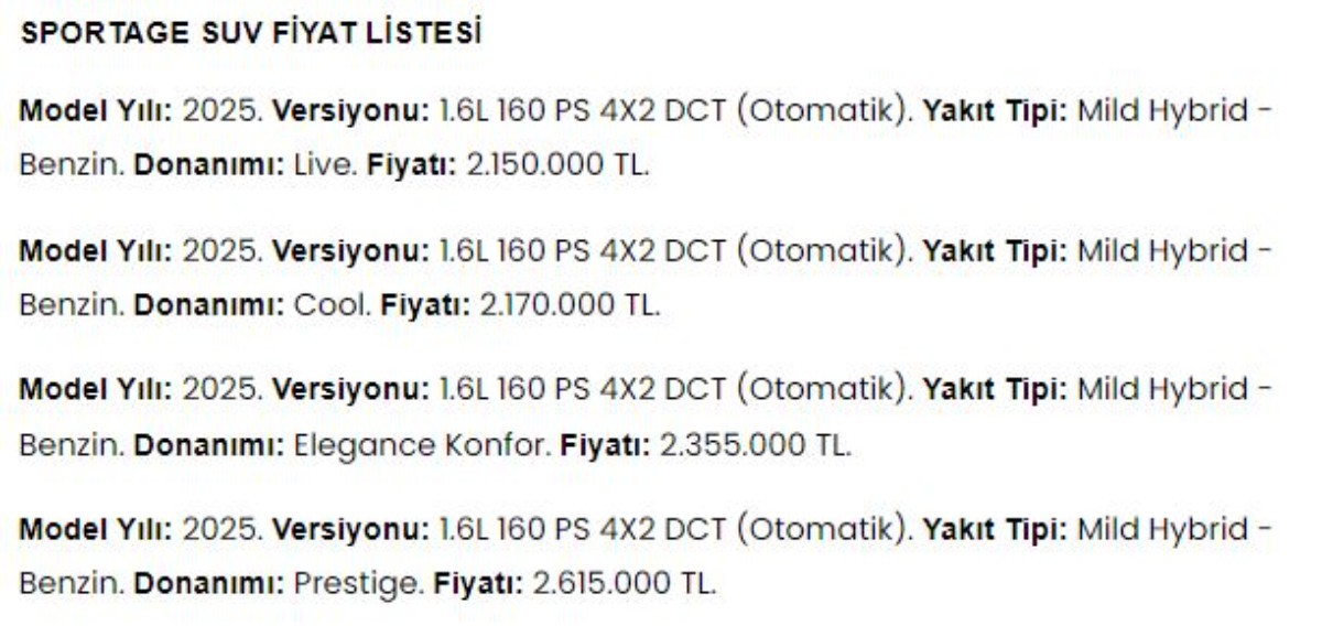 Ayda 18 bin TL’ye Kia Sportage fırsatı