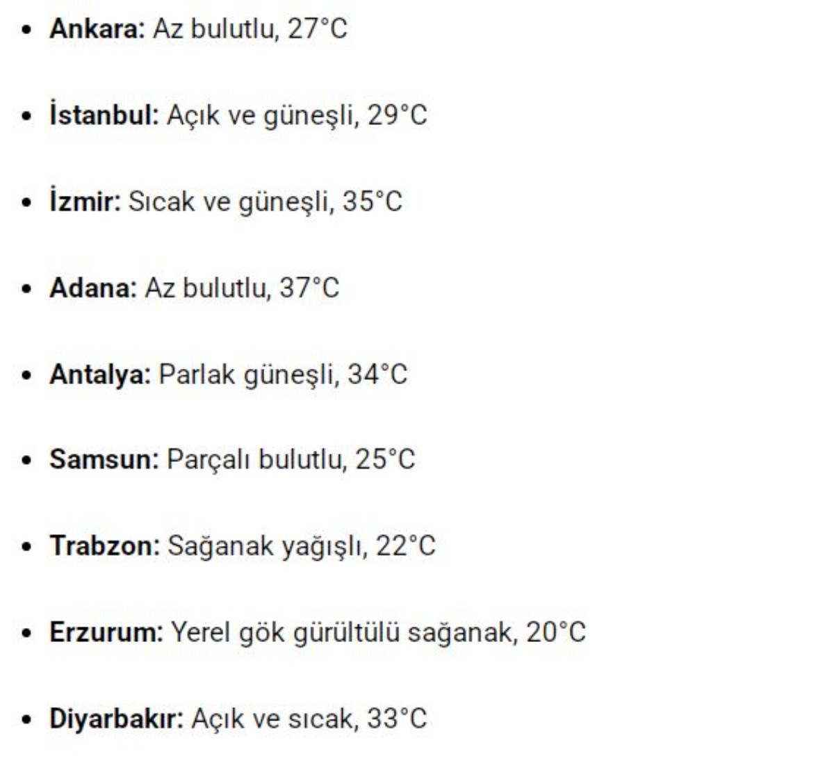 Meteoroloji alarm verdi