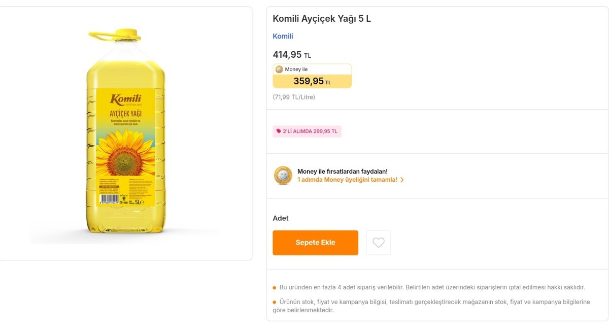 Ayçiçek yağı fiyatları