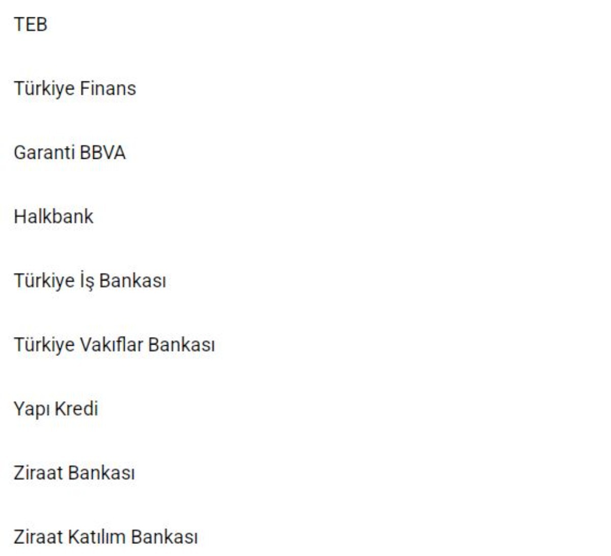 bazı bankaların promosyon miktarları