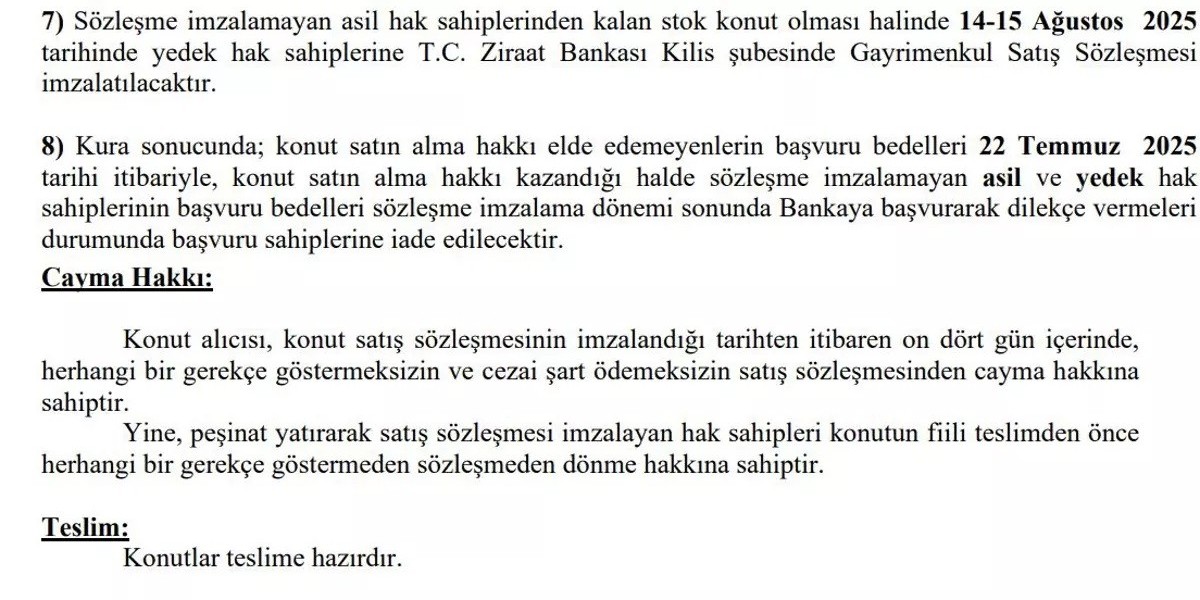 Kilis Polateli ilçesinde TOKİ Başvurusu