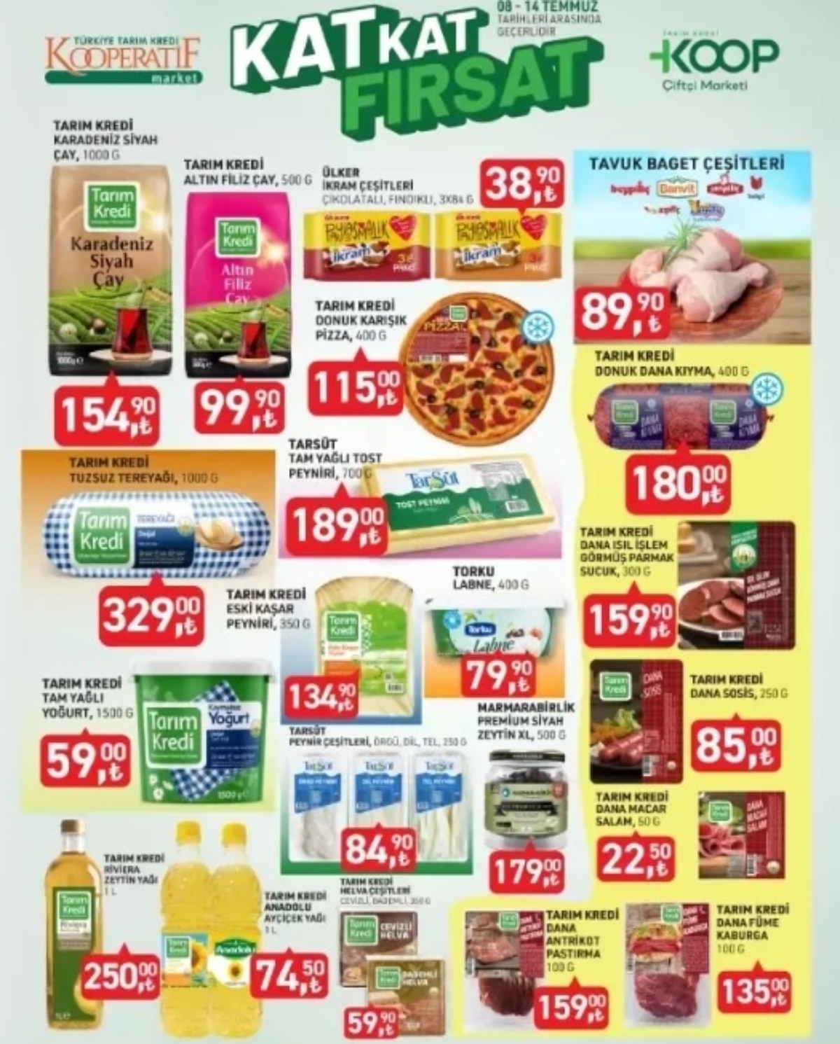 Tarım Kredi Market 8 ile 14 Temmuz kataloğu 1 sayfa