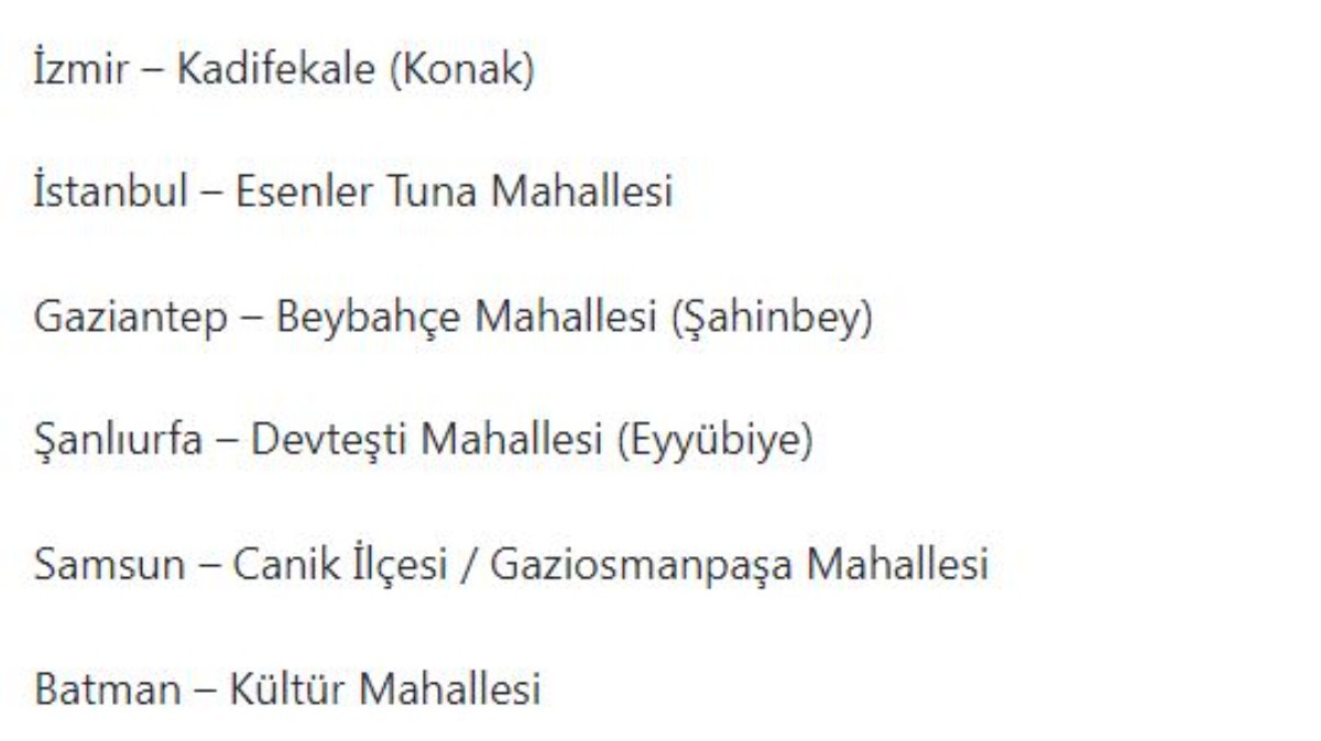 TÜRKİYE'DE EN RİSKLİ 10 MAHALLE