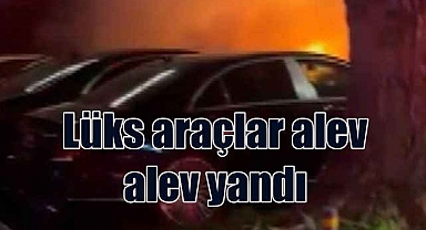 Lüks araç kiralama şirketinde şüpheli yangın