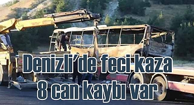 Denizli'de feci kaza, 1'i bebek 8 can kaybı var