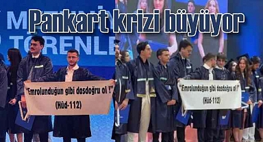 Ayetli pankart tartışmasına YÖK de dahil oldu, soruşturma açıldı