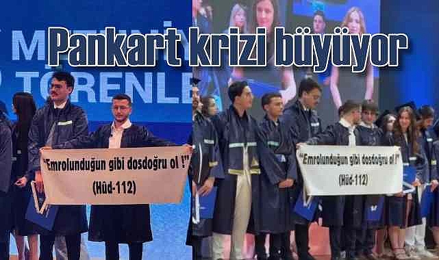 Ayetli pankart tartışmasına YÖK de dahil oldu, soruşturma açıldı