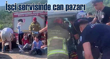 İşçi servisi ile otomobil çarpıştı, çok sayıda yaralı var