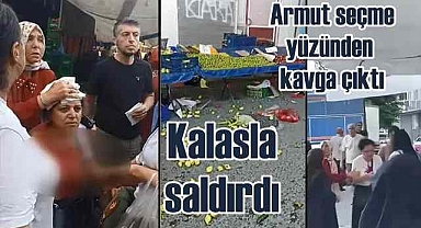 Elindeki kalasla kadına saldıran pazarcı tutuklandı