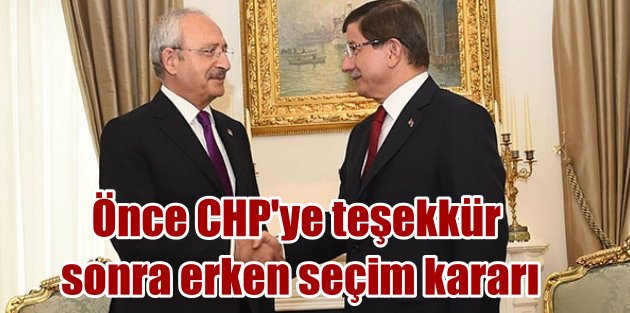 AK Parti, CHP'ye teşekkür edip erken seçime gidecek