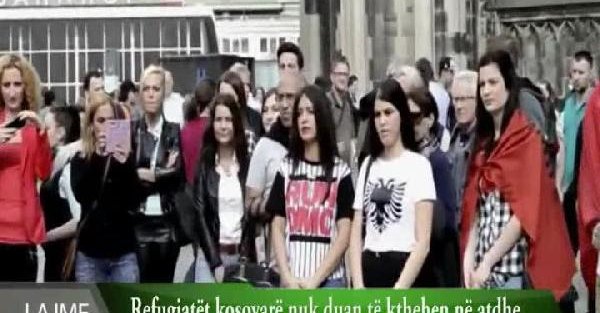 Almanya’ya sığınma talebinde bulunan  Kosovalılar protesto düzenledi