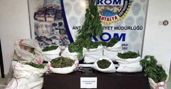 Antalya'da 55 kilo esrar ele geçirildi