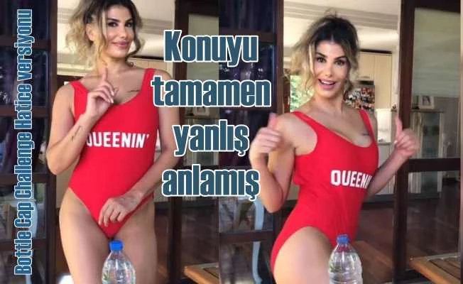 Hatice'nin Bottle Cap Challenge çılgınlığı şaşkınlık yarattı