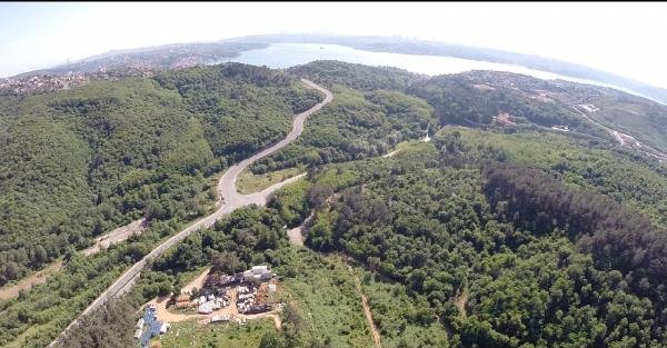 Beykoz'da imara açılacak orman arazisi havadan böyle görüntülendi