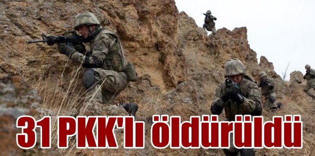 Dağlıca'da kıstırılan 31 terörist öldürüldü