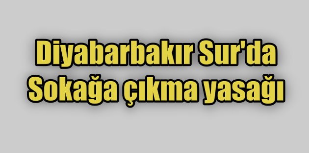 Diyarbakır Sur'da Sokağa çıkma yasağı başladı