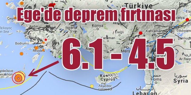 Ege Denizi'nde deprem fırtınası, 6.1 - 4.5