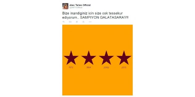 Galatasaraylı futbolculardan şampiyonluk mesajları