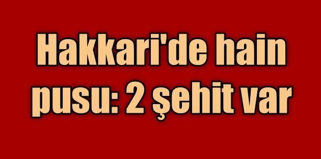 Hakkari'de PKK'dan kalleş pusu: 2 şehit 2 yaralı var