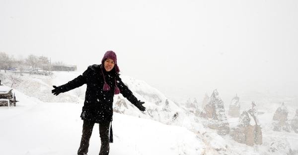 Kapadokya’ya İlk Kar Yağdı