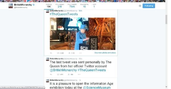 Kraliçe İlk Tweet’ini Attı