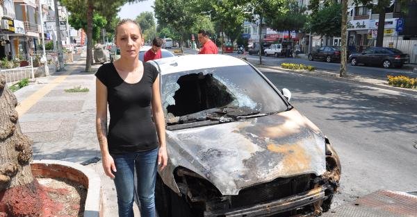 Meclis üyesince tartaklanan kadının otomobili ateşe verildi